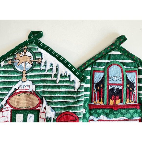 Quilted House Shaped Holiday Pot Holders by RD B&D - Set of 2 - Picture 7 of 10